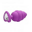Ribbed Diamond Heart Plug - Purple Toys My Amazing Fantasy 